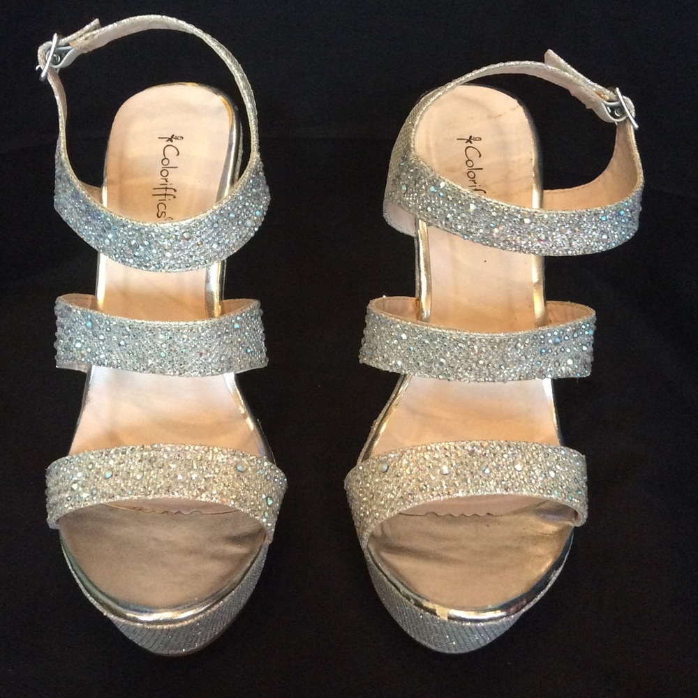 Coloriffics Naysa Embellished Wedge